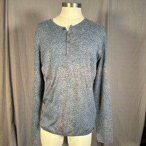 John Vervatos wool Henley blue